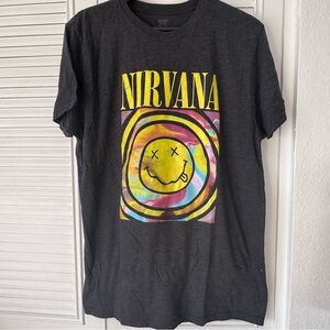 NIRVANA Tie-Dye Graphic Tee - Charcoal